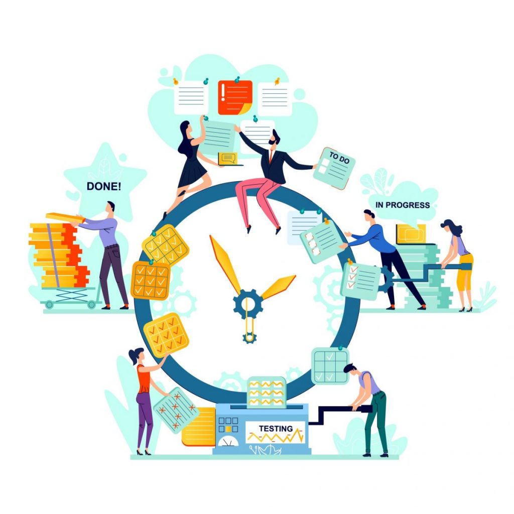 Deadline, time management business concept vector